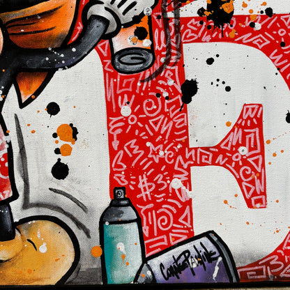 Mickey makes graffiti