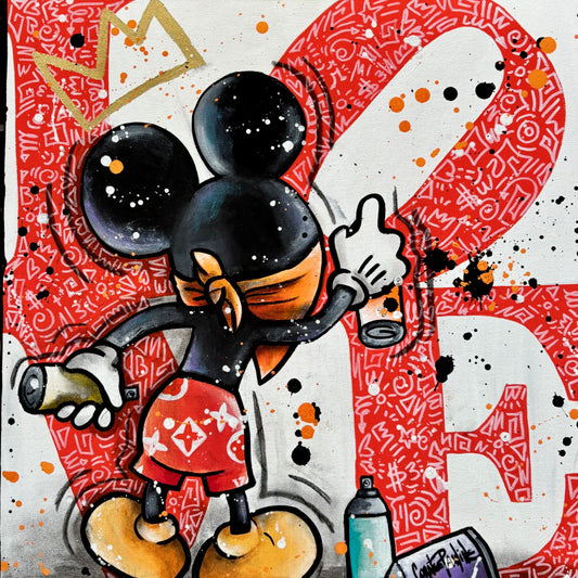 Mickey makes graffiti