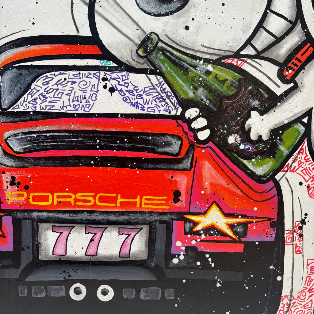 Snoopy is back in that Porsche