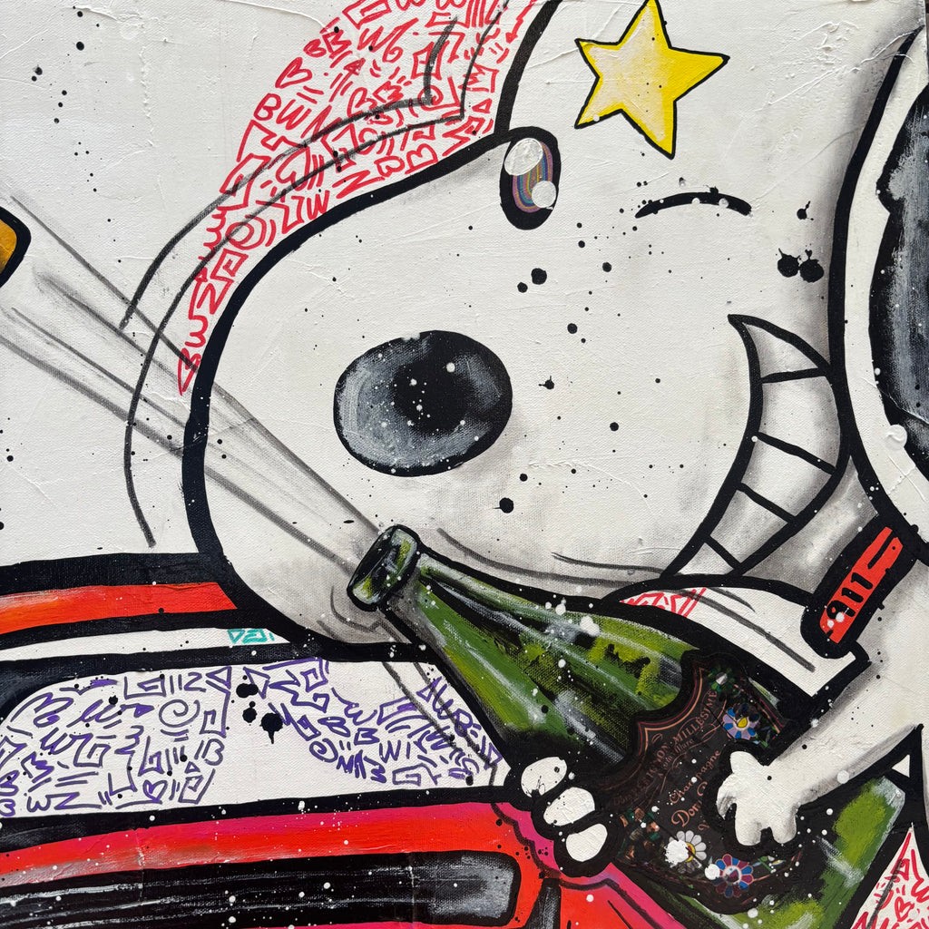 Snoopy is back in that Porsche