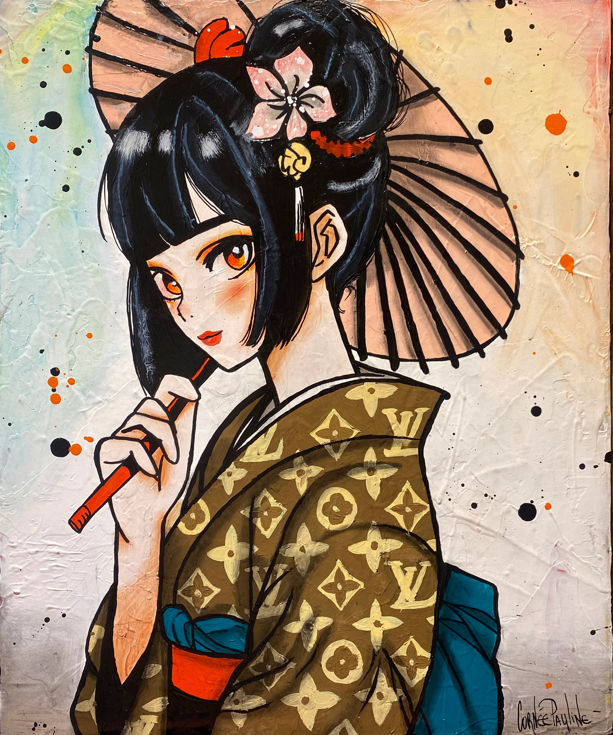 Miss Louis Vuitton, noir et orange
