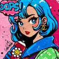 Fille geek et jolie fleur