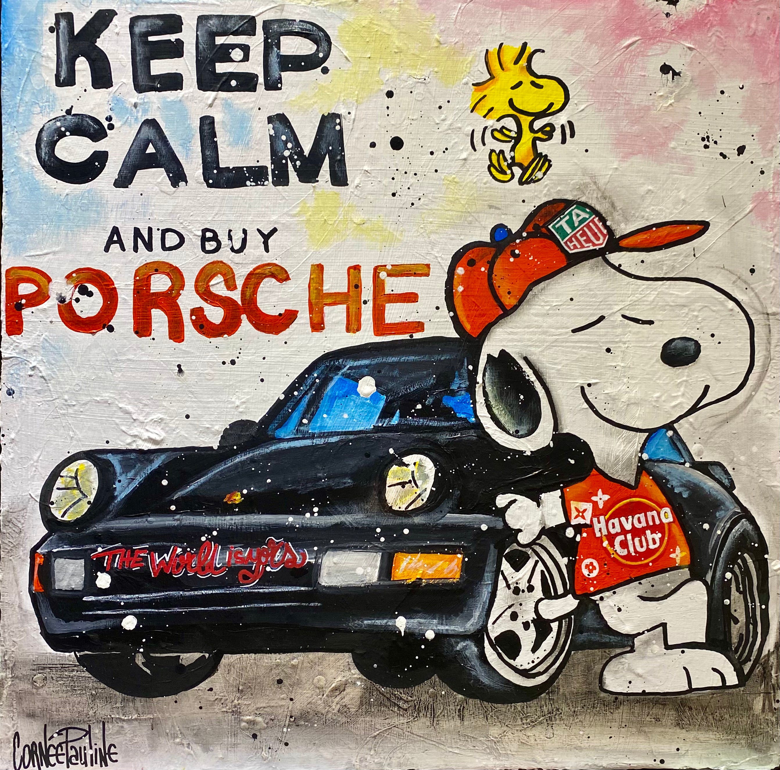 Restez calme et achetez Porsche, Snoopy